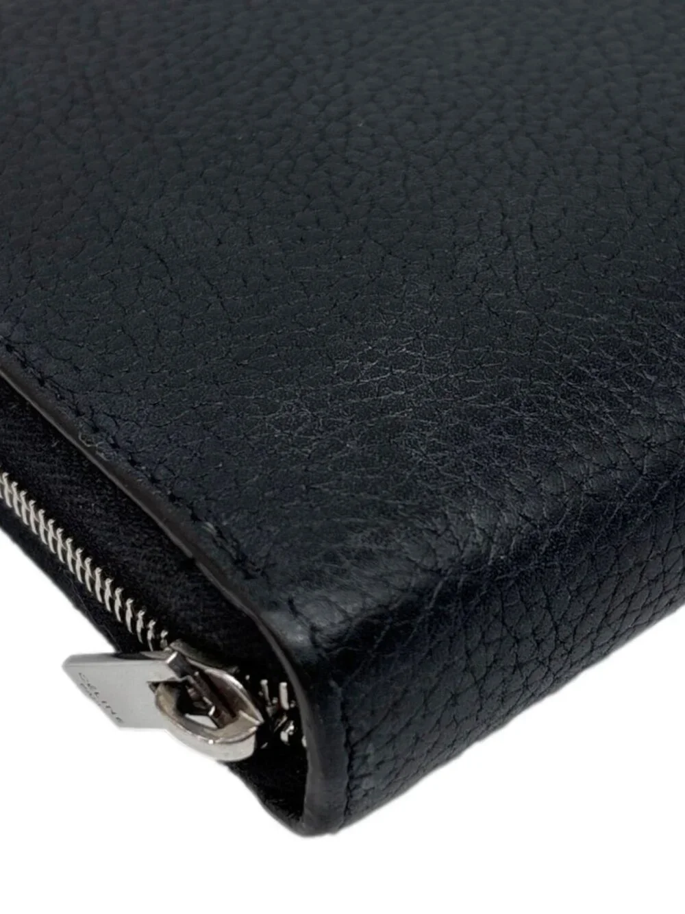 Celine  Zipped Around Large Calfskin Leather Multifunction Wallet Black